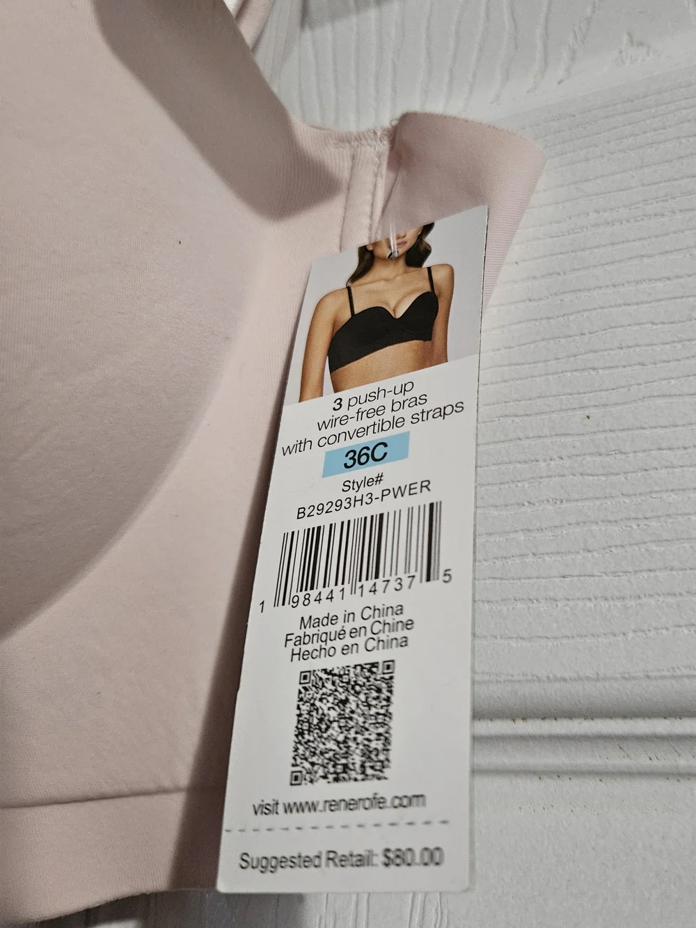 SOPHIE B Cream Convertible Strapless Bra with Removable Straps Size 36 C. - Picture 4 of 9